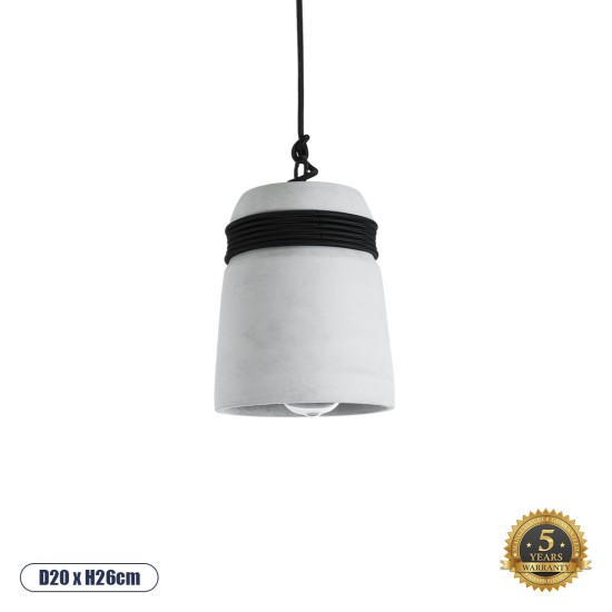 GloboStar® TRIBECA 01320 Μοντέρνο Κρεμαστό Φωτιστικό Καμπάνα Μονόφωτο 1 x E27 IP20 Γκρι Τσιμέντο - Μ20 x Π20 x Υ26cm GloboStar® TRIBECA 01320 Μοντέρνο Κρεμαστό Φωτιστικό Καμπάνα Μονόφωτο 1 x E27 IP20 Γκρι Τσιμέντο - Μ20 x Π20 x Υ26cm