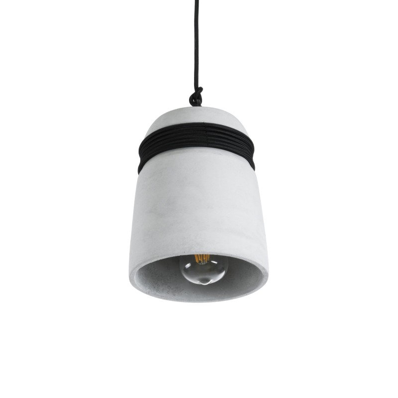 GloboStar® TRIBECA 01320 Μοντέρνο Κρεμαστό Φωτιστικό Καμπάνα Μονόφωτο 1 x E27 IP20 Γκρι Τσιμέντο - Μ20 x Π20 x Υ26cm