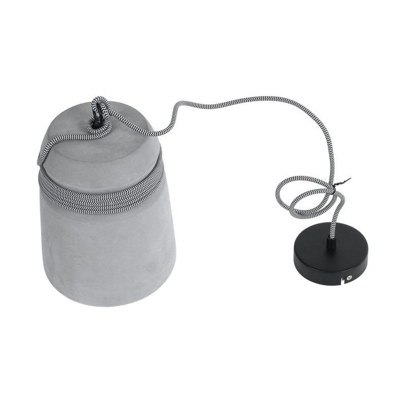 GloboStar® TRIBECA 01321 Μοντέρνο Κρεμαστό Φωτιστικό Καμπάνα Μονόφωτο 1 x E27 IP20 Γκρι Τσιμέντο - Μ20 x Π20 x Υ26cm
