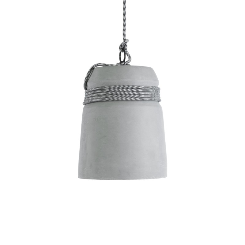 GloboStar® TRIBECA 01321 Μοντέρνο Κρεμαστό Φωτιστικό Καμπάνα Μονόφωτο 1 x E27 IP20 Γκρι Τσιμέντο - Μ20 x Π20 x Υ26cm