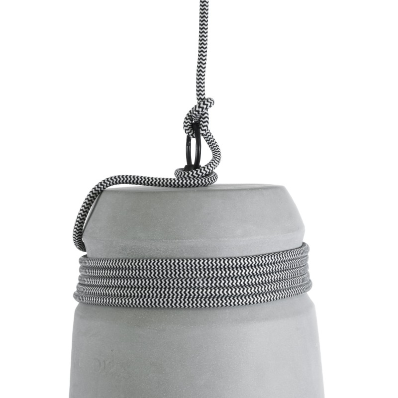 GloboStar® TRIBECA 01321 Μοντέρνο Κρεμαστό Φωτιστικό Καμπάνα Μονόφωτο 1 x E27 IP20 Γκρι Τσιμέντο - Μ20 x Π20 x Υ26cm