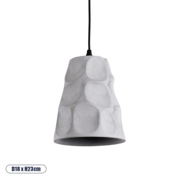 GLOBOSTAR® TRIBECA 01327 Μοντέρνο Κρεμαστό Φωτιστικό Οροφής με Ντουί 1 x E27 AC 220-240V IP20 - Γκρι - Μ18 x Π18 x Υ23cm