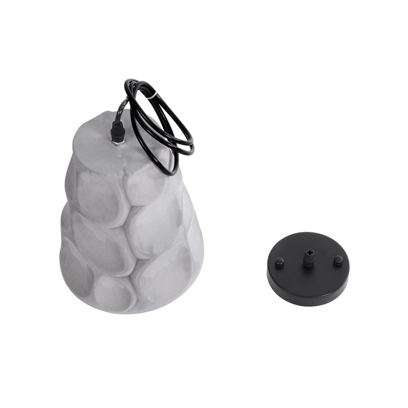 GloboStar® TRIBECA 01327 Μοντέρνο Κρεμαστό Φωτιστικό Καμπάνα Μονόφωτο 1 x E27 IP20 Γκρι Τσιμέντο - Μ18 x Π18 x Υ23cm