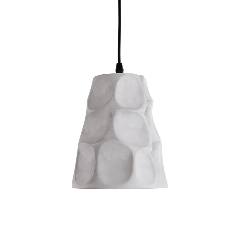 GloboStar® TRIBECA 01327 Μοντέρνο Κρεμαστό Φωτιστικό Καμπάνα Μονόφωτο 1 x E27 IP20 Γκρι Τσιμέντο - Μ18 x Π18 x Υ23cm