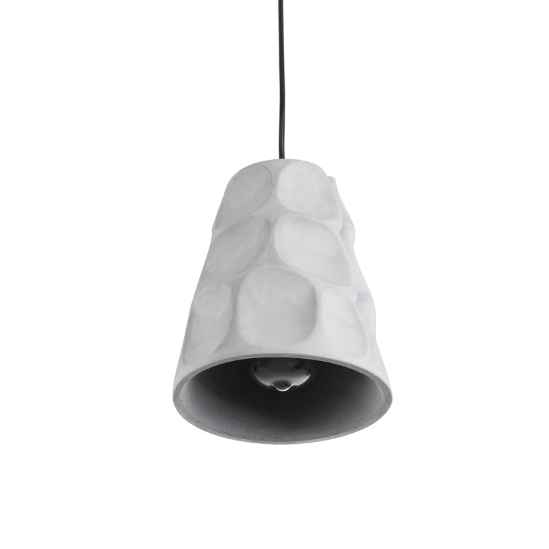 GloboStar® TRIBECA 01327 Μοντέρνο Κρεμαστό Φωτιστικό Καμπάνα Μονόφωτο 1 x E27 IP20 Γκρι Τσιμέντο - Μ18 x Π18 x Υ23cm