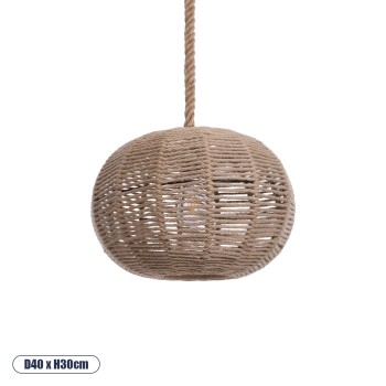 GLOBOSTAR® MANDALA 01331 Vintage Κρεμαστό Φωτιστικό Οροφής με Ντουί 1 x E27 AC 220-240V IP20 - Μπεζ - Μ40 x Π40 x Υ33cm