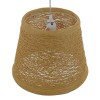 GloboStar® PLAYROOM 01332 Vintage Κρεμαστό Φωτιστικό Καπέλο Μονόφωτο 1 x E27 IP20 Μπεζ Rattan - Μ32 x Π32 x Υ27cm