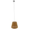 GloboStar® PLAYROOM 01332 Vintage Κρεμαστό Φωτιστικό Καπέλο Μονόφωτο 1 x E27 IP20 Μπεζ Rattan - Μ32 x Π32 x Υ27cm