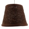 GloboStar® PLAYROOM 01333 Vintage Κρεμαστό Φωτιστικό Καπέλο Μονόφωτο 1 x E27 IP20 Καφέ Rattan - Μ32 x Π32 x Υ27cm