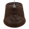 GloboStar® PLAYROOM 01333 Vintage Κρεμαστό Φωτιστικό Καπέλο Μονόφωτο 1 x E27 IP20 Καφέ Rattan - Μ32 x Π32 x Υ27cm