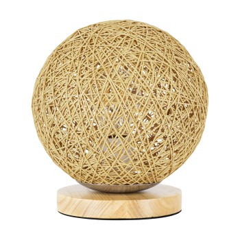 GLOBOSTAR® OCEANA 01336 Boho Επιτραπέζιο Φωτιστικό Πορτατίφ με Ντουί 1 x E27 AC 220-240V IP20 - Μπεζ - M20 x Π20 x Υ22cm