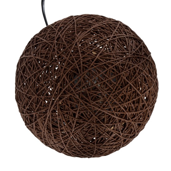 GloboStar® OCEANA 01337 Μοντέρνο Επιτραπέζιο Φωτιστικό Πορτατίφ Μονόφωτο 1 x E27 IP20 Καφέ Ρατάν με Μπεζ Ξύλο - M20 x Π20 x Υ22cm GloboStar® OCEANA 01337 Boho Επιτραπέζιο Φωτιστικό Πορτατίφ Μονόφωτο Καφέ Σκούρο Ξύλινο Ψάθινο Rattan Φ20 x Υ22cm