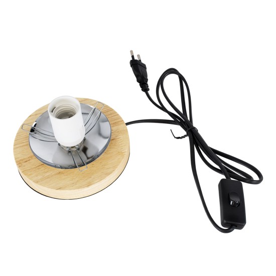 GloboStar® OCEANA 01337 Μοντέρνο Επιτραπέζιο Φωτιστικό Πορτατίφ Μονόφωτο 1 x E27 IP20 Καφέ Ρατάν με Μπεζ Ξύλο - M20 x Π20 x Υ22cm GloboStar® OCEANA 01337 Boho Επιτραπέζιο Φωτιστικό Πορτατίφ Μονόφωτο Καφέ Σκούρο Ξύλινο Ψάθινο Rattan Φ20 x Υ22cm