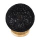 GloboStar® OCEANA 01338 Μοντέρνο Επιτραπέζιο Φωτιστικό Πορτατίφ Μονόφωτο 1 x E27 IP20 Μαύρο Ρατάν με Μπεζ Ξύλο - M20 x Π20 x Υ22cm GloboStar® OCEANA 01338 Boho Επιτραπέζιο Φωτιστικό Πορτατίφ Μονόφωτο Μαύρο Ξύλινο Ψάθινο Rattan Φ20 x Υ22cm