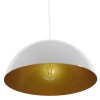 GloboStar® LUNE 01339 Μοντέρνο Κρεμαστό Φωτιστικό Καμπάνα Μονόφωτο 1 x E27 IP20 Λευκό & Χρυσό Μέταλλο - Μ40 x Π40 x Υ20cm