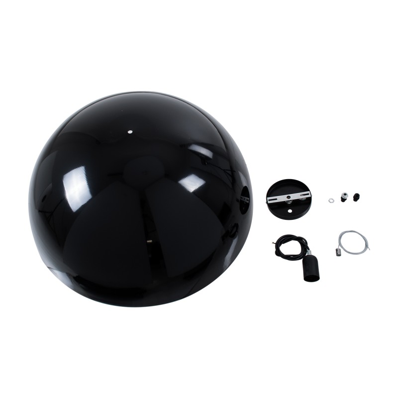 GloboStar® DIADEMA 01342 Μοντέρνο Κρεμαστό Φωτιστικό Καμπάνα Μονόφωτο 1 x E27 IP20 Μαύρο & Χρυσό Μέταλλο - Μ60 x Π60 x Υ30cm