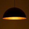 GloboStar® DIADEMA 01342 Μοντέρνο Κρεμαστό Φωτιστικό Καμπάνα Μονόφωτο 1 x E27 IP20 Μαύρο & Χρυσό Μέταλλο - Μ60 x Π60 x Υ30cm