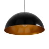 GloboStar® DIADEMA 01342 Μοντέρνο Κρεμαστό Φωτιστικό Καμπάνα Μονόφωτο 1 x E27 IP20 Μαύρο & Χρυσό Μέταλλο - Μ60 x Π60 x Υ30cm