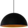 GloboStar® MEDEA 01344 Μοντέρνο Κρεμαστό Φωτιστικό Καμπάνα Μονόφωτο 1 x E27 IP20 Μαύρο & Χρυσό Μέταλλο - Μ60 x Π60 x Υ30cm