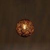 GloboStar® OCEANA 01354 Boho Κρεμαστό Φωτιστικό Μπάλα Μονόφωτο 1 x E27 IP20 Καφέ Σχοίνι - Μ20 x Π20 x Υ20cm