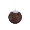 GloboStar® OCEANA 01354 Boho Κρεμαστό Φωτιστικό Μπάλα Μονόφωτο 1 x E27 IP20 Καφέ Σχοίνι - Μ20 x Π20 x Υ20cm
