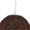 GloboStar® OCEANA 01354 Boho Κρεμαστό Φωτιστικό Μπάλα Μονόφωτο 1 x E27 IP20 Καφέ Σχοίνι - Μ20 x Π20 x Υ20cm