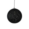 GloboStar® OCEANA 01360 Boho Κρεμαστό Φωτιστικό Μπάλα Μονόφωτο 1 x E27 IP20 Μαύρο Σχοινί - Μ40 x Π40 x Υ40cm