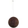 GloboStar® OCEANA 01362 Boho Κρεμαστό Φωτιστικό Μπάλα Μονόφωτο 1 x E27 IP20 Καφέ Σχοινί - Μ60 x Π60 x Υ60cm