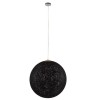 GloboStar® OCEANA 01364 Boho Κρεμαστό Φωτιστικό Μπάλα Μονόφωτο 1 x E27 IP20 Μαύρο Σχοινί - Μ60 x Π60 x Υ60cm