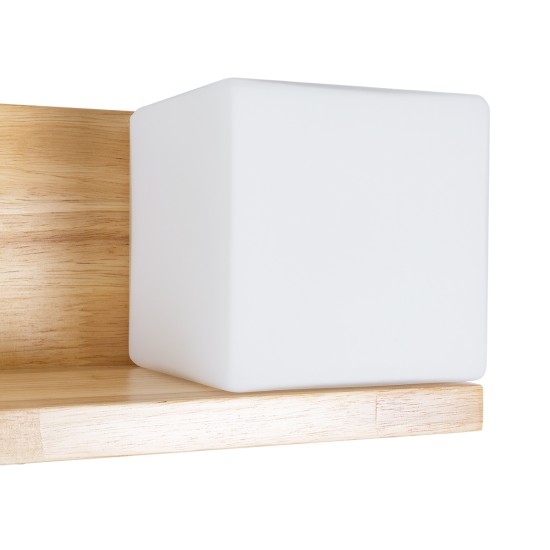 GloboStar® AMITY 01366 Μοντέρνο Επιτοίχιο Φωτιστικό Απλίκα Μονόφωτο 1 x E27 IP20 Μπεζ Ξύλο με Λευκό Γυαλί - Μ30 x Π14.5 x Υ15cm GloboStar® AMITY 01366 Μοντέρνο Επιτοίχιο Φωτιστικό Απλίκα Μονόφωτο 1 x E27 IP20 Μπεζ Ξύλο με Λευκό Γυαλί - Μ30 x Π14.5 x Υ15cm