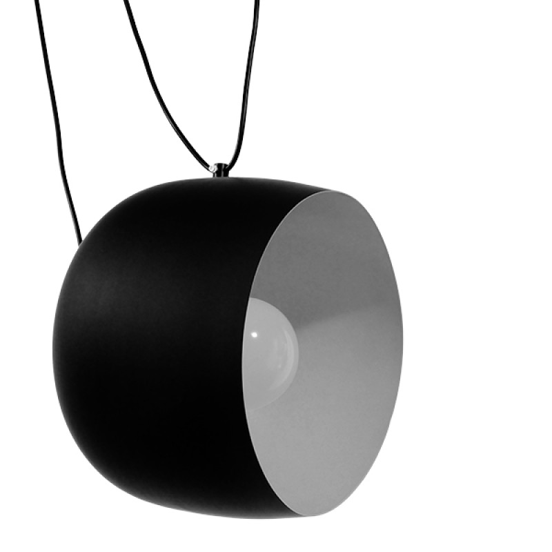 GloboStar® JASPER 01373 Μοντέρνο Κρεμαστό Φωτιστικό Ανάρτηση Μονόφωτο 1 x E27 IP20 Μαύρο & Λευκό Μέταλλο - Μ26.5 x Π26.5 x Υ20.5cm