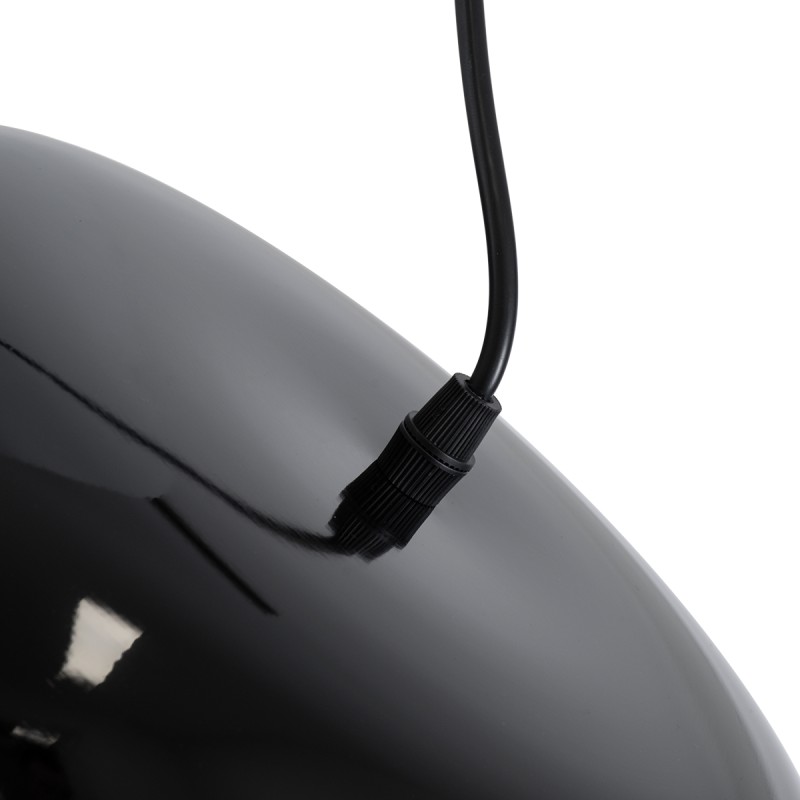 GloboStar® JASPER 01373 Μοντέρνο Κρεμαστό Φωτιστικό Ανάρτηση Μονόφωτο 1 x E27 IP20 Μαύρο & Λευκό Μέταλλο - Μ26.5 x Π26.5 x Υ20.5cm