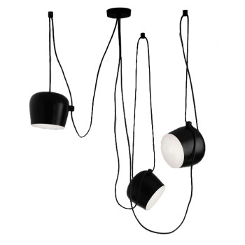 GLOBOSTAR® JASPER 01375 Μοντέρνο Κρεμαστό Φωτιστικό Οροφής με Ντουί 3 x E27 AC 220-240V IP20 - Μαύρο & Λευκό - Μ75 x Π75 x Υ22cm - Σετ 3 Τεμαχίων