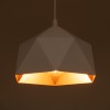 GloboStar® HEXAGON 01377 Μοντέρνο Κρεμαστό Φωτιστικό Καμπάνα Μονόφωτο 1 x E27 IP20 Λευκό & Χρυσό Μέταλλο - Μ21,5 x Π21,5 x Y15cm