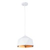 GloboStar® HEXAGON 01377 Μοντέρνο Κρεμαστό Φωτιστικό Καμπάνα Μονόφωτο 1 x E27 IP20 Λευκό & Χρυσό Μέταλλο - Μ21,5 x Π21,5 x Y15cm
