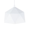 GloboStar® HEXAGON 01377 Μοντέρνο Κρεμαστό Φωτιστικό Καμπάνα Μονόφωτο 1 x E27 IP20 Λευκό & Χρυσό Μέταλλο - Μ21,5 x Π21,5 x Y15cm