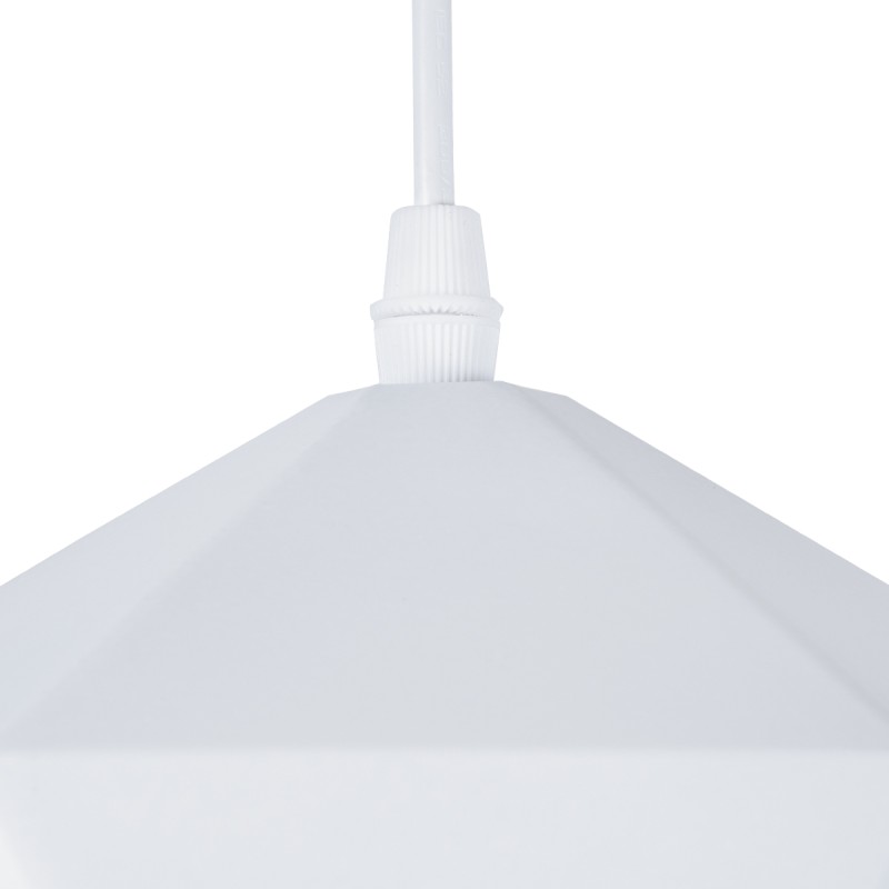 GloboStar® HEXAGON 01377 Μοντέρνο Κρεμαστό Φωτιστικό Καμπάνα Μονόφωτο 1 x E27 IP20 Λευκό & Χρυσό Μέταλλο - Μ21,5 x Π21,5 x Y15cm