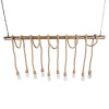 GloboStar® RAILROAD 01380 Vintage Κρεμαστό Φωτιστικό Ράγα Πολύφωτο 10 x E27 IP20 Χάλκινο Μέταλλο με Μπεζ Σχοινί - Μ150 x Π4 x Y62.5cm