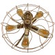 GloboStar® FAN 01381 Vintage Επιτοίχιο Φωτιστικό Απλίκα Πολύφωτο 5 x E27 IP20 Χάλκινο Μέταλλο - Μ46 x Π22 x Υ46cm GloboStar® FAN 01381 Vintage Επιτοίχιο Φωτιστικό Απλίκα Πολύφωτο 5 x E27 IP20 Χάλκινο Μέταλλο - Μ46 x Π22 x Υ46cm