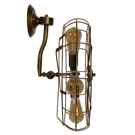 GloboStar® FAN 01381 Vintage Επιτοίχιο Φωτιστικό Απλίκα Πολύφωτο 5 x E27 IP20 Χάλκινο Μέταλλο - Μ46 x Π22 x Υ46cm GloboStar® FAN 01381 Vintage Επιτοίχιο Φωτιστικό Απλίκα Πολύφωτο 5 x E27 IP20 Χάλκινο Μέταλλο - Μ46 x Π22 x Υ46cm
