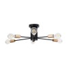 GloboStar® OLINDA 01384 Μοντέρνο Φωτιστικό Οροφής Πλέγμα Πολύφωτο 6 x E27 IP20 Μαύρο & Χάλκινο - Μέταλλο Μ60 x Π60 x Υ20cm