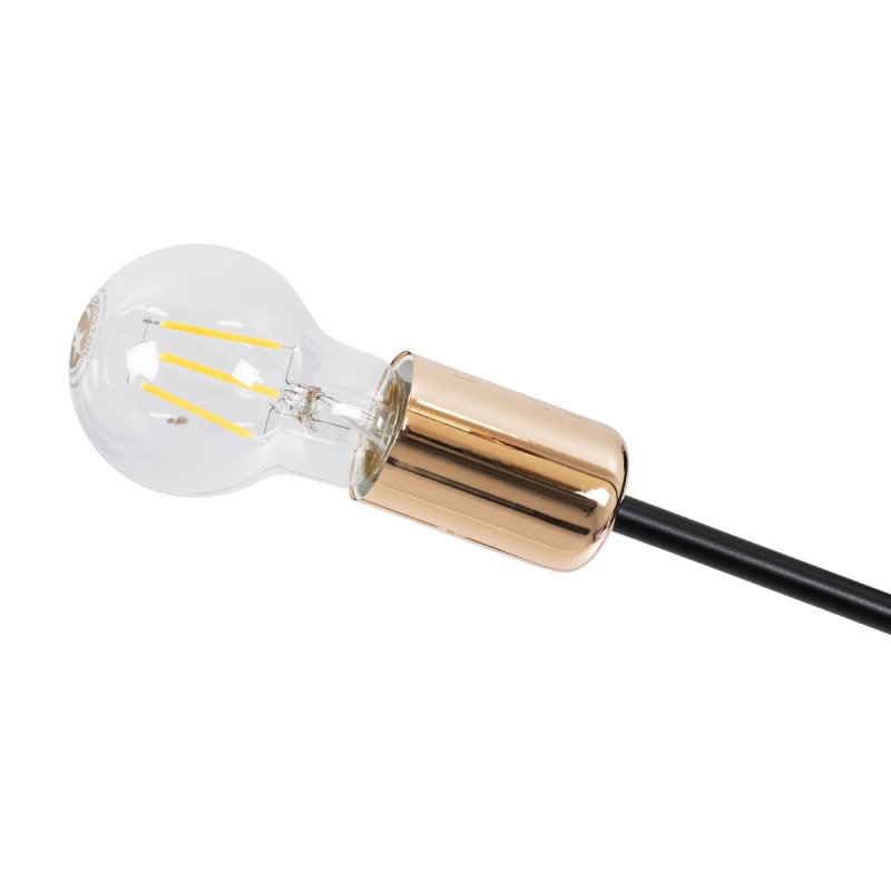 GloboStar® OLINDA 01384 Μοντέρνο Φωτιστικό Οροφής Πλέγμα Πολύφωτο 6 x E27 IP20 Μαύρο & Χάλκινο - Μέταλλο Μ60 x Π60 x Υ20cm