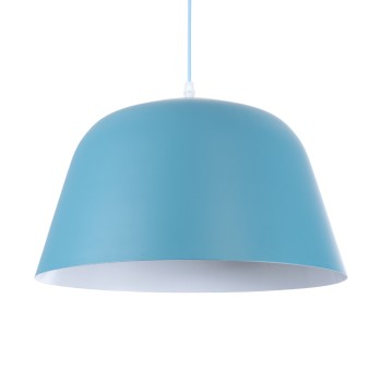 GLOBOSTAR® UPVALE 01286 Μοντέρνο Κρεμαστό Φωτιστικό Οροφής με Ντουί 1 x E27 AC 220-240V IP20 - Γαλάζιο & Λευκό - Μ40 x Π40 x Υ24cm