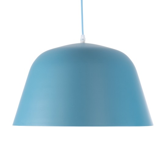 GloboStar® UPVALE 01286 Μοντέρνο Κρεμαστό Φωτιστικό Καμπάνα Μονόφωτο 1 x E27 IP20 Μπλε & Λευκό Μέταλλο - Μ40 x Π40 x Υ24cm GloboStar® UPVALE 01286 Μοντέρνο Κρεμαστό Φωτιστικό Καμπάνα Μονόφωτο 1 x E27 IP20 Μπλε & Λευκό Μέταλλο - Μ40 x Π40 x Υ24cm