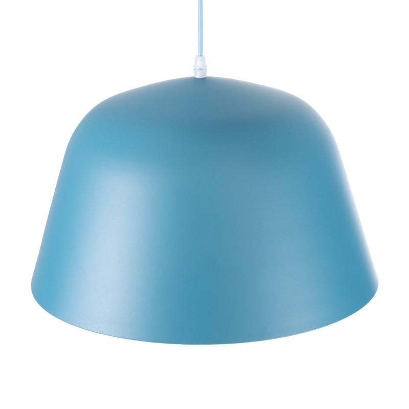 GloboStar® UPVALE 01286 Μοντέρνο Κρεμαστό Φωτιστικό Καμπάνα Μονόφωτο 1 x E27 IP20 Μπλε & Λευκό Μέταλλο - Μ40 x Π40 x Υ24cm