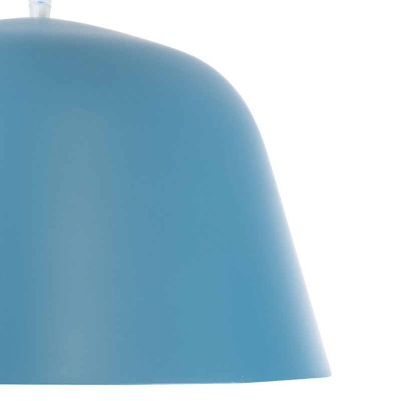 GloboStar® UPVALE 01286 Μοντέρνο Κρεμαστό Φωτιστικό Καμπάνα Μονόφωτο 1 x E27 IP20 Μπλε & Λευκό Μέταλλο - Μ40 x Π40 x Υ24cm