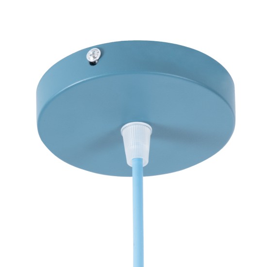 GloboStar® UPVALE 01286 Μοντέρνο Κρεμαστό Φωτιστικό Καμπάνα Μονόφωτο 1 x E27 IP20 Μπλε & Λευκό Μέταλλο - Μ40 x Π40 x Υ24cm GloboStar® UPVALE 01286 Μοντέρνο Κρεμαστό Φωτιστικό Καμπάνα Μονόφωτο 1 x E27 IP20 Μπλε & Λευκό Μέταλλο - Μ40 x Π40 x Υ24cm