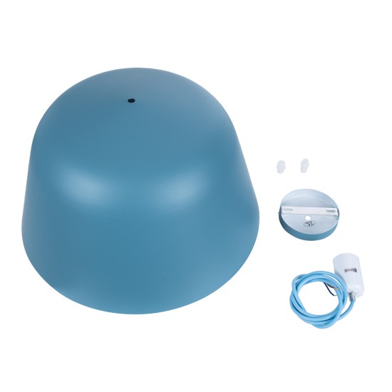 GloboStar® UPVALE 01286 Μοντέρνο Κρεμαστό Φωτιστικό Καμπάνα Μονόφωτο 1 x E27 IP20 Μπλε & Λευκό Μέταλλο - Μ40 x Π40 x Υ24cm GloboStar® UPVALE 01286 Μοντέρνο Κρεμαστό Φωτιστικό Καμπάνα Μονόφωτο 1 x E27 IP20 Μπλε & Λευκό Μέταλλο - Μ40 x Π40 x Υ24cm