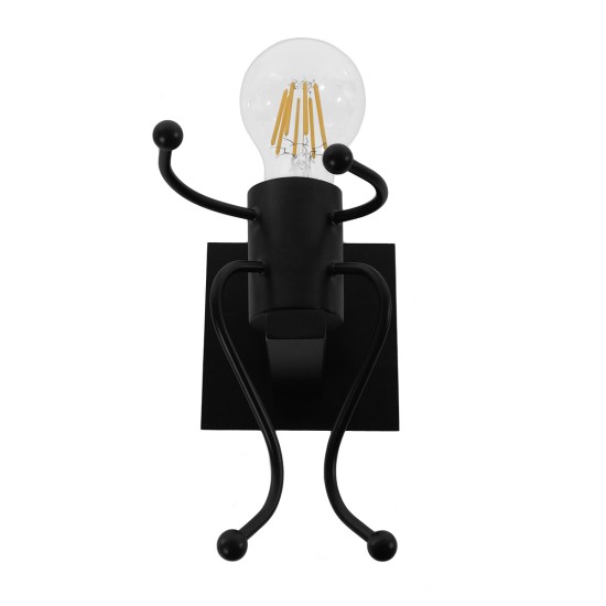 GloboStar® FIGURE 10001388 Μοντέρνο Επιτοίχιο Φωτιστικό Απλίκα Μονόφωτο 1 x E27 IP20 Μαύρο Μέταλλο - Μ12 x Π19 x Υ17cm GloboStar® FIGURE 10001388 Μοντέρνο Επιτοίχιο Φωτιστικό Απλίκα Μονόφωτο 1 x E27 IP20 Μαύρο Μέταλλο - Μ12 x Π19 x Υ17cm