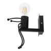 GloboStar® LITTLE MAN 01388 Μοντέρνο Επιτοίχιο Φωτιστικό Απλίκα Μονόφωτο 1 x E27 IP20 Μαύρο Μέταλλο - Μ12 x Π19 x Υ17cm